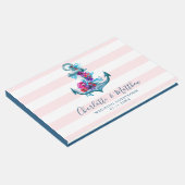 Wasserfarbenankerpfeife Hochzeit mit nautischem Pi Gästebuch (Ecke)