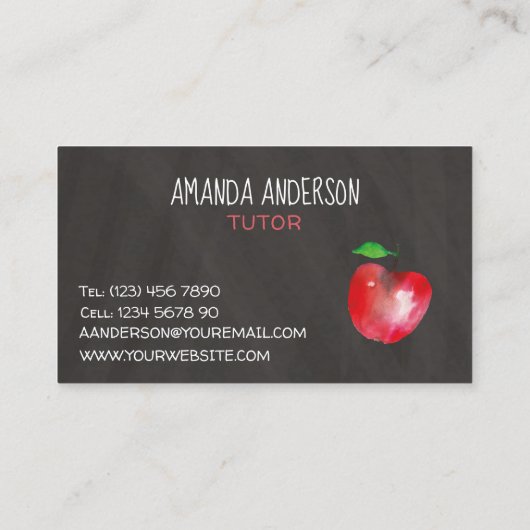 Wasserfarbenäpfel mit Zwischenwand Moderner Tutor Visitenkarte (Rückseite)