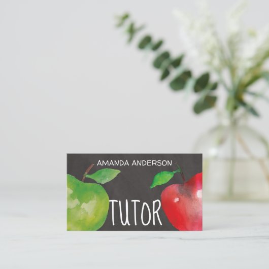 Wasserfarbenäpfel mit Zwischenwand Moderner Tutor Visitenkarte (Stehend Vorderseite)