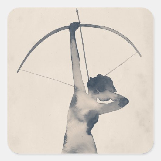 WasserfarbenArcheress Quadratischer Aufkleber (Vorderseite)