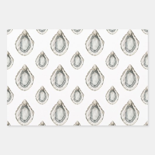 Wasserfarbenaustern Geschenkpapier Set (Vorderseite 3)