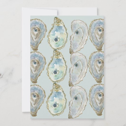 Wasserfarbenaustern Hochzeit Einladung (Rückseite)