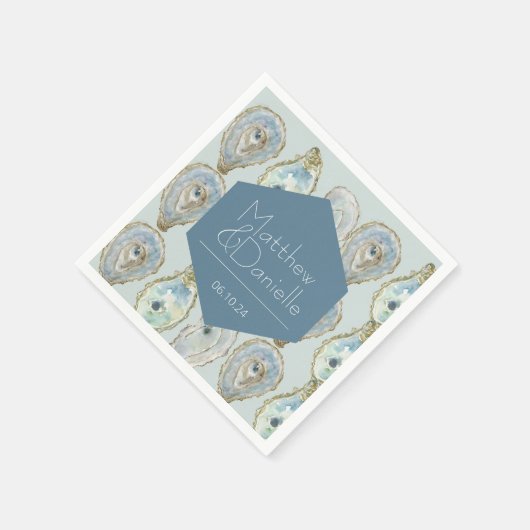 Wasserfarbenaustern Hochzeit Serviette (Ecke)