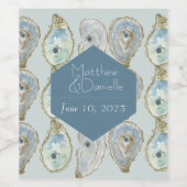 Wasserfarbenaustern Hochzeit Weinetikett (Einzelnes Label)