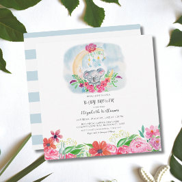 Wasserfarbenbaby Koala mit Mondeinladung Einladung