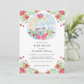 Wasserfarbenbaby Koala mit Mondeinladung Einladung (Stehend Vorderseite)