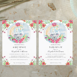 Wasserfarbenbaby Koala mit Mondeinladung Einladungspostkarte