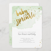 Wasserfarbenbaby Sprinkle Einladung (Vorne/Hinten)