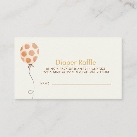 Wasserfarbenballon Babydusche Windelwanne Begleitkarte (Vorderseite)