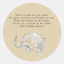 Wasserfarbenballon Elefant - Gebetskandle-Label Runder Aufkleber