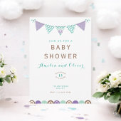 Wasserfarbenbanner Neutrale Babydusche Einladung