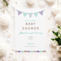 Wasserfarbenbanner Neutrale Babydusche