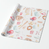 WasserfarbenBaseball Geschenkpapier (Ungerollt)