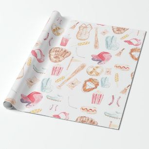 WasserfarbenBaseball Geschenkpapier