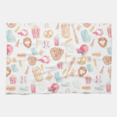 WasserfarbenBaseball Geschirrtuch (Horizontal)