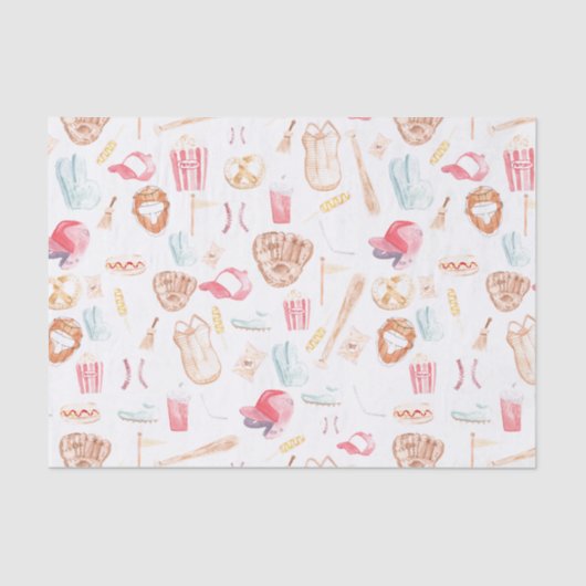 WasserfarbenBaseball Seidenpapier (Vorderseite)