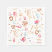 WasserfarbenBaseball Serviette (Vorderseite)