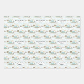 Wasserfarbenbaukran Geschenkpapier Set (Vorderseite 3)