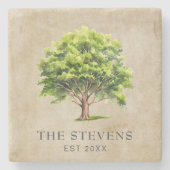 Wasserfarbenbaum Steinuntersetzer (Vorderseite)