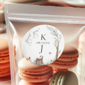 Wasserfarbenbaum Whimsical Wedding Vielen Dank Runder Aufkleber