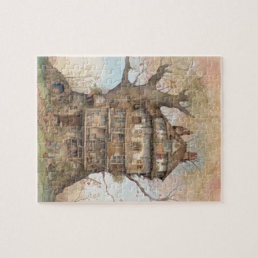 Wasserfarbenbaumhaus Puzzle (Horizontal)