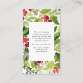 Wasserfarbenbelag Weihnachten Visitenkarte (Rückseite)