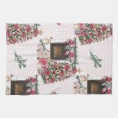 WASSERFARBENBEN BÄUME PRÄSENTIEREN TEDY-BÄREN GESCHIRRTUCH (Horizontal)