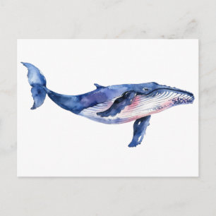 Wasserfarbenbild Wal Postkarte