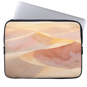 Wasserfarbenbild Wüsten-Sonnenuntergang-Dünen Laptopschutzhülle