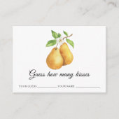 Wasserfarbenbirnen Wie viele Küsse Bridal-Spiel Begleitkarte (Vorderseite)