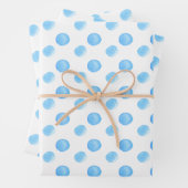 Wasserfarbenbläschen Blauer handgemalt Muster Geschenkpapier Set (Beispiel)