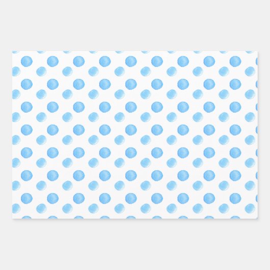 Wasserfarbenbläschen Blauer handgemalt Muster Geschenkpapier Set (Vorderseite)