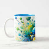 Wasserfarbenblase-Burg Zweifarbige Tasse (Links)