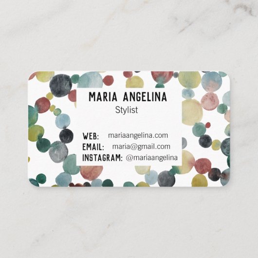 Wasserfarbenblasen-Flecken und tiefe Neutrale Punk Visitenkarte (Rückseite)