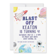 Wasserfarbenblast vom Weltraum - Einladung zum Geb