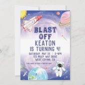 Wasserfarbenblast vom Weltraum - Einladung zum Geb (Vorderseite)