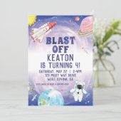 Wasserfarbenblast vom Weltraum - Einladung zum Geb (Stehend Vorderseite)