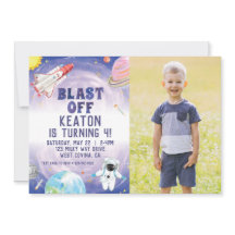 Wasserfarbenblast vom Weltraum - Einladung zum Geb