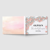 Wasserfarbenblätter & Prosecco Sommer-Brautparty Gästebuch (Voll)