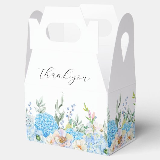 Wasserfarbenblau-Hydrangea Geschenkschachtel (Geöffnet)