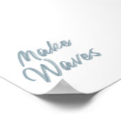 Wasserfarbenblau macht Wellen Poster (Ecke)