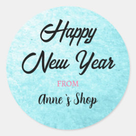 Wasserfarbenblau - Markenname für benutzerdefinier Runder Aufkleber