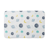 Wasserfarbenblau-Planet-Muster Badematte (Vorderseite)