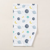 Wasserfarbenblau-Planet-Muster Badhandtuch Set (Handtuch)