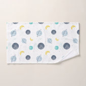 Wasserfarbenblau-Planet-Muster Badhandtuch Set (Handtuch)