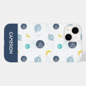 Wasserfarbenblau-Planet-Muster Case-Mate iPhone Hülle (Rückseite (Horizontal))