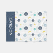 Wasserfarbenblau-Planet-Muster Fleecedecke (Vorderseite (Horizontal))