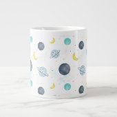 Wasserfarbenblau-Planet-Muster Jumbo-Tasse (Vorderseite)