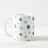 Wasserfarbenblau-Planet-Muster Kaffeetasse (Links)