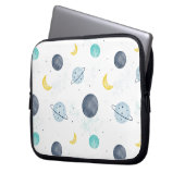Wasserfarbenblau-Planet-Muster Laptopschutzhülle (Vorderseite Links)